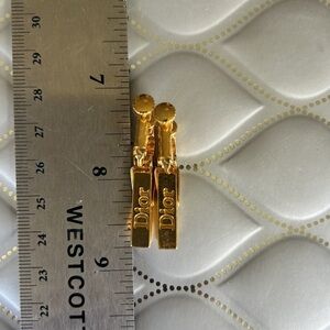 💕Dior by Galliano Vintage Gold Clothespin Earrings EUC